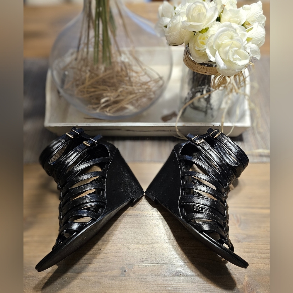 Express Gladiator Strappy Wedge Heels / Sandals - Picture 11 of 16
